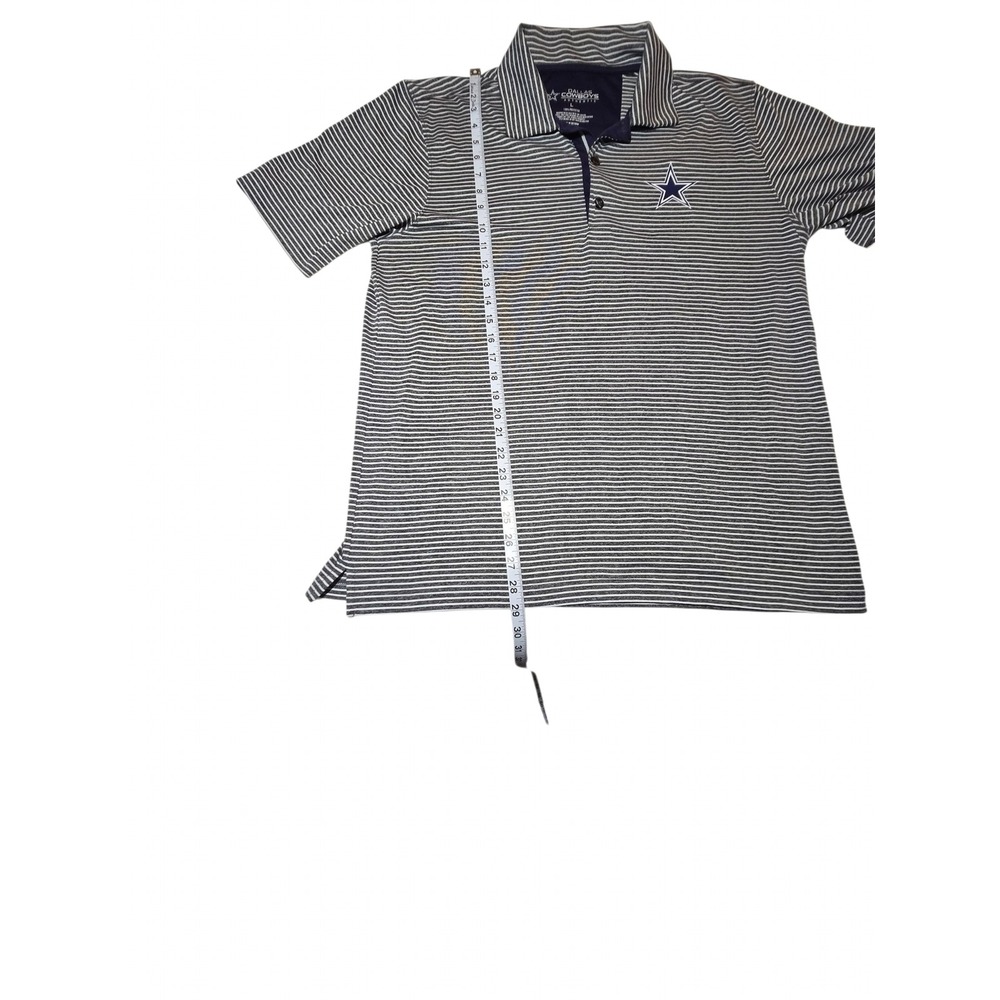 Dallas Cowboys Authentic Mens Large Navy White Striped Performance Polo Shirt - Picture 4 of 6